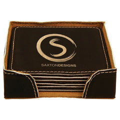 Square Leatherette Coaster Set