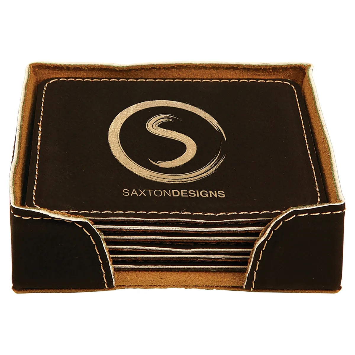 Square Leatherette Coaster Set