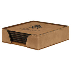 Square Leatherette Coaster Set