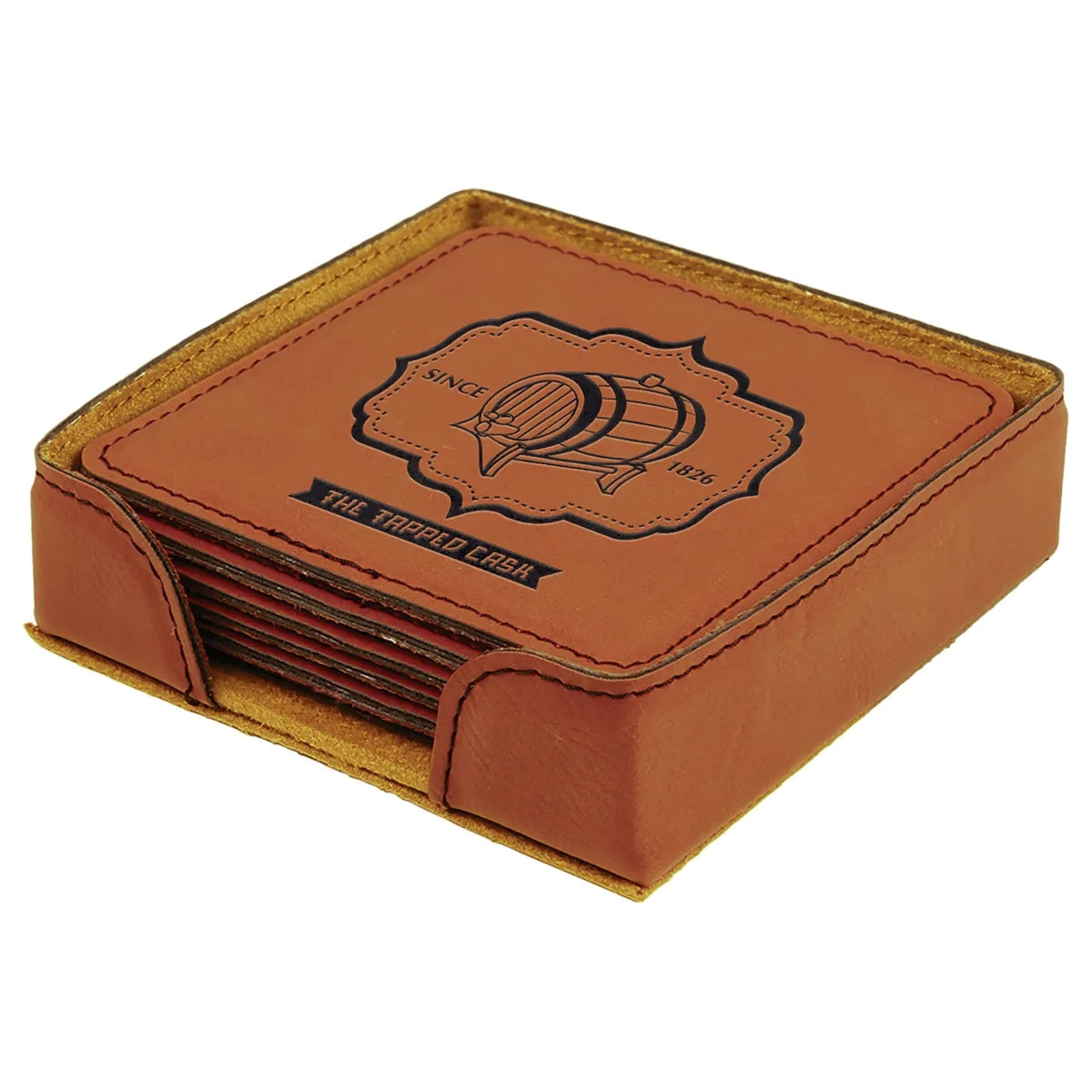 Square Leatherette Coaster Set