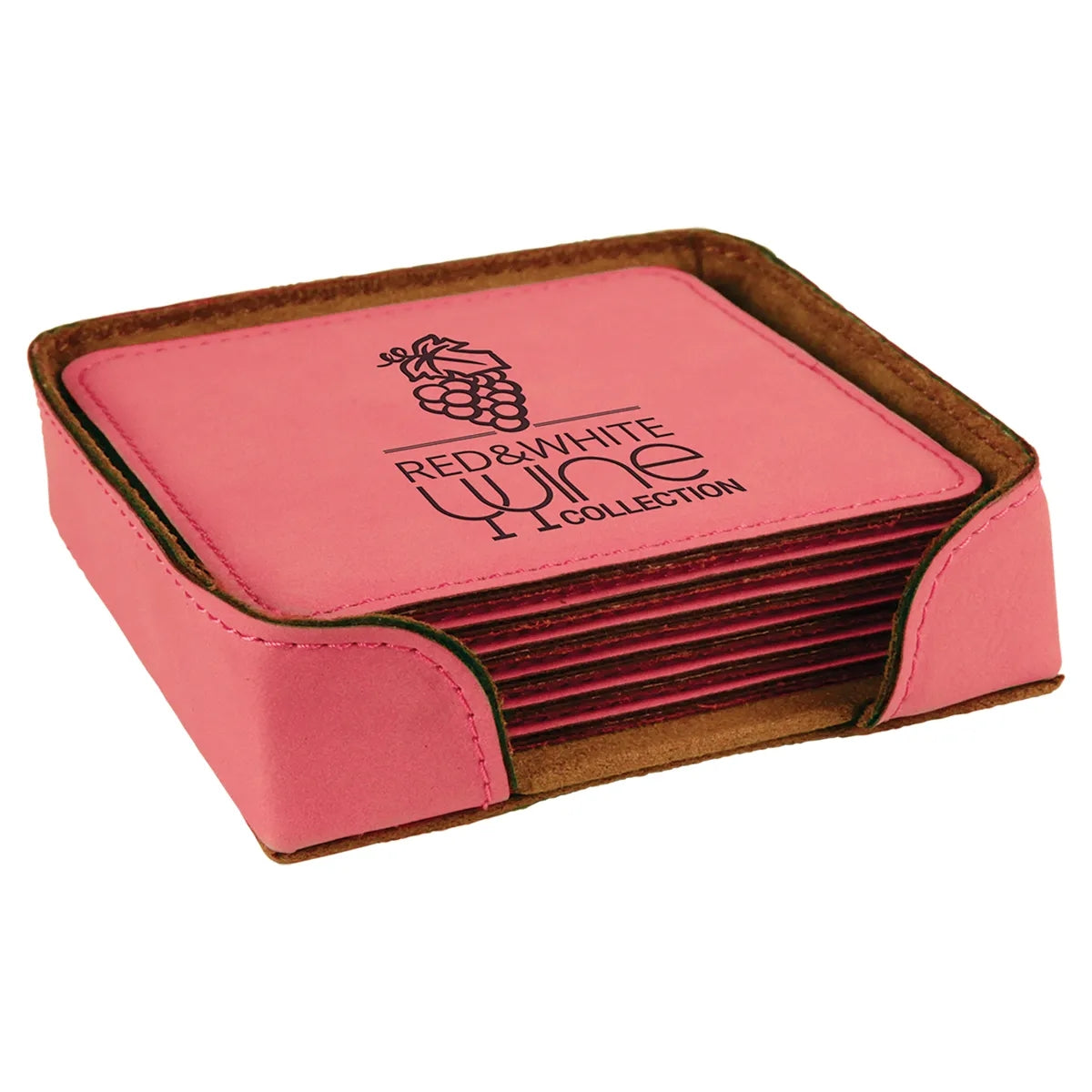 Square Leatherette Coaster Set