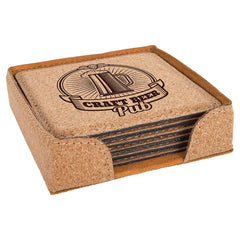 Square Leatherette Coaster Set
