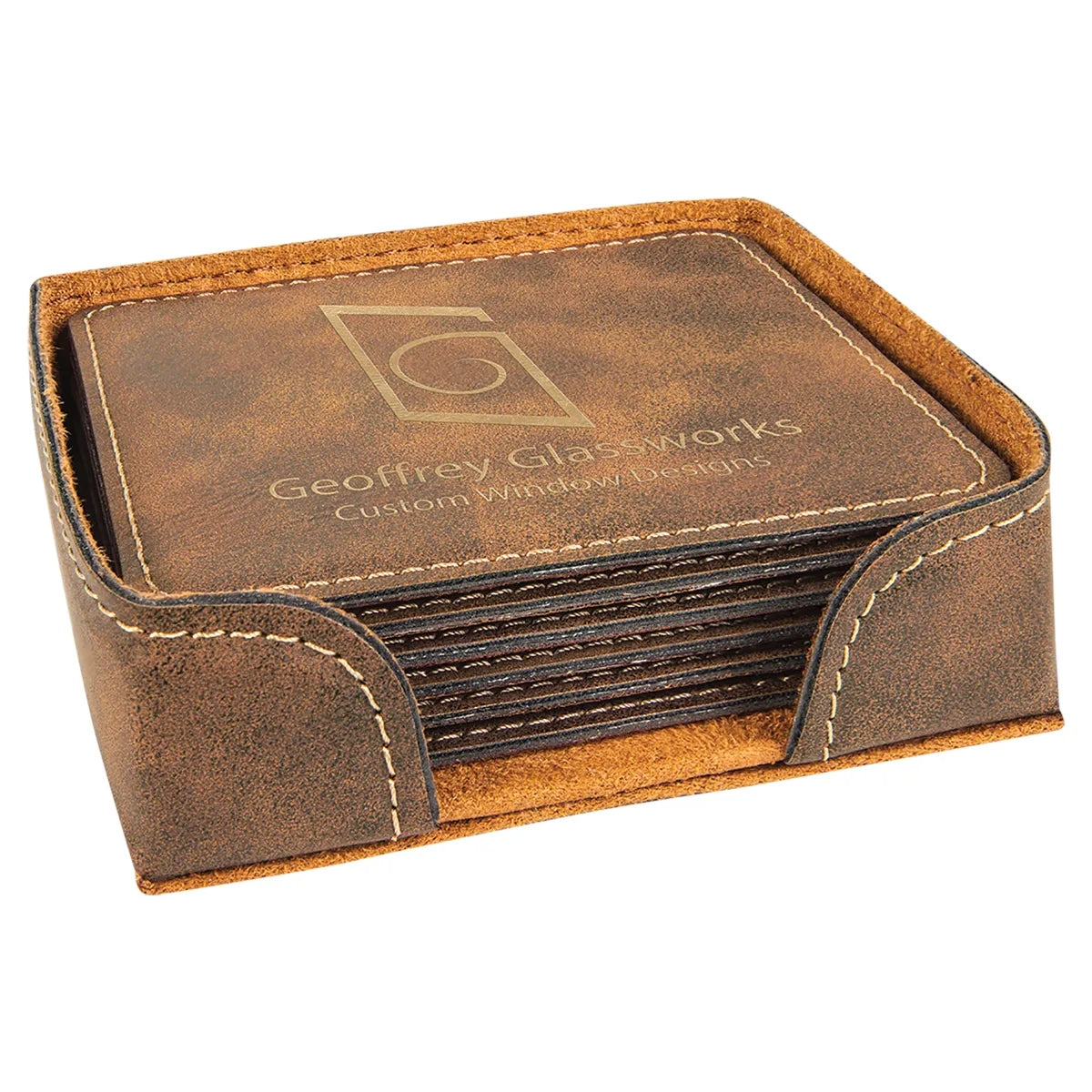 Square Leatherette Coaster Set