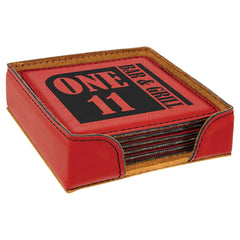 Square Leatherette Coaster Set