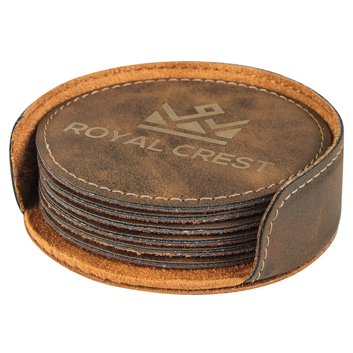 Round Leatherette Coaster Set