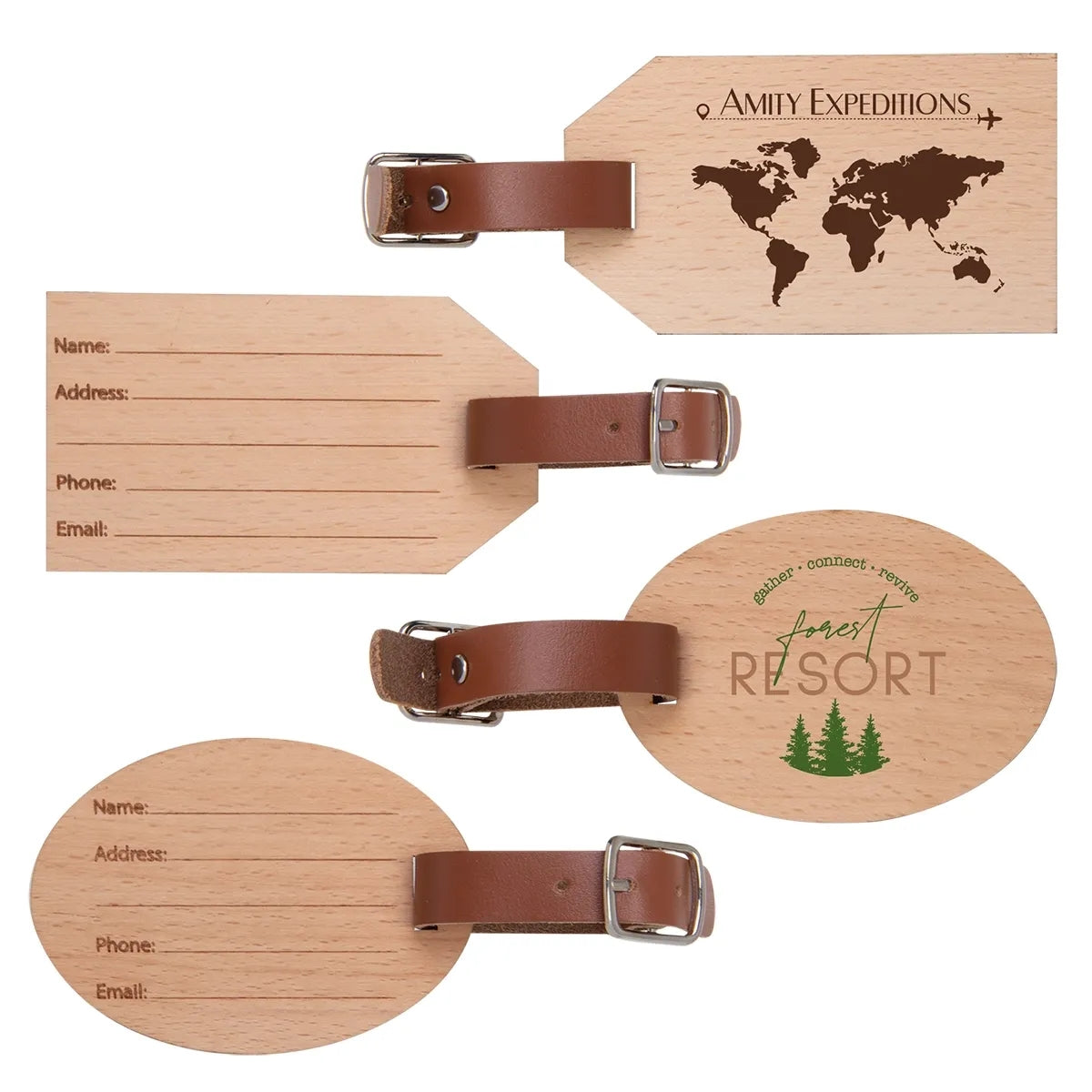 Wood Luggage Tag