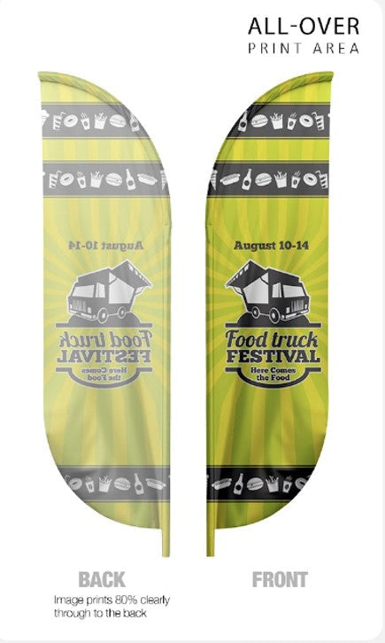 Blade flag single sided graphic only 12 ft