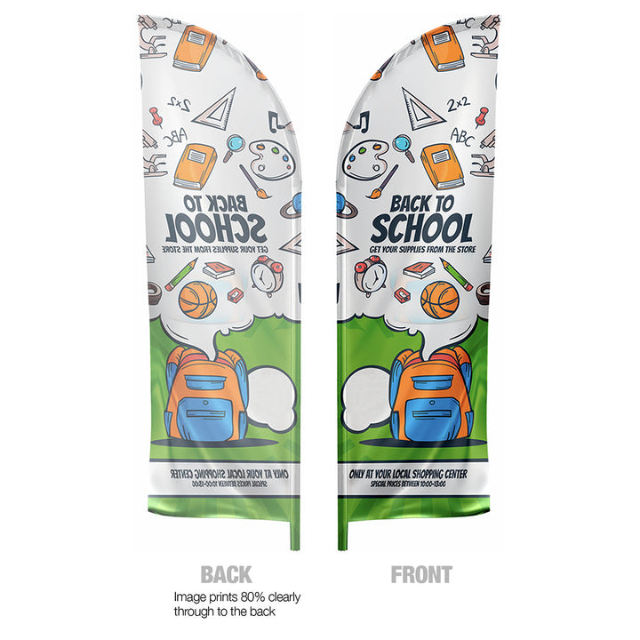 Feather flag single sided graphic only 15 ft