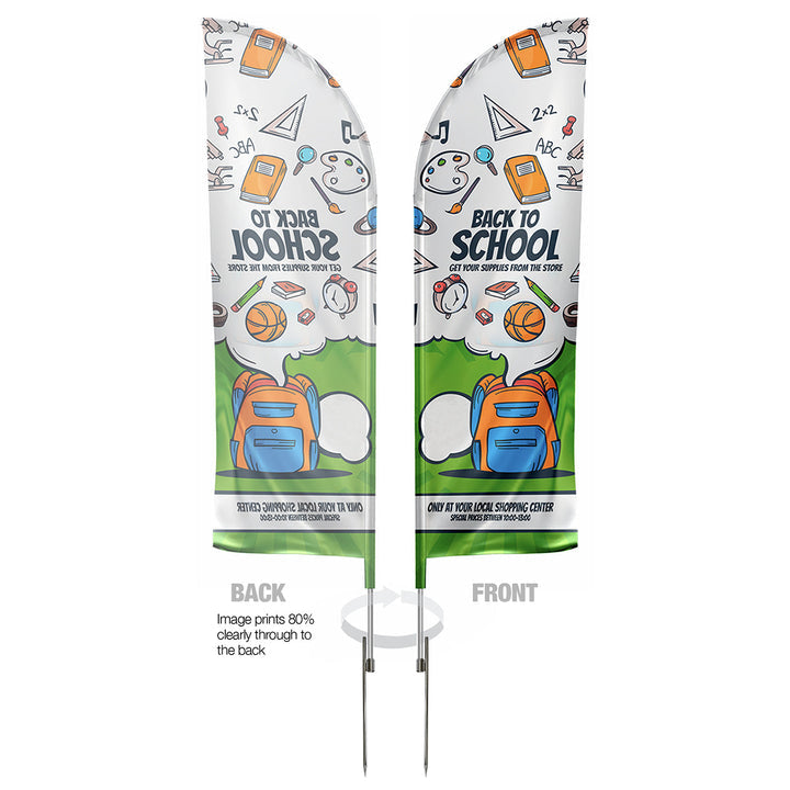 Feather flag single sided graphic with hardware 12 ft