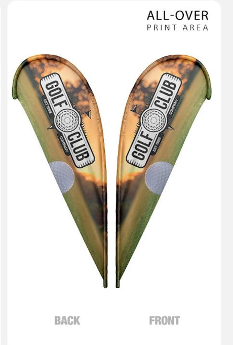 Teardrop flag double sided graphic only 10 ft
