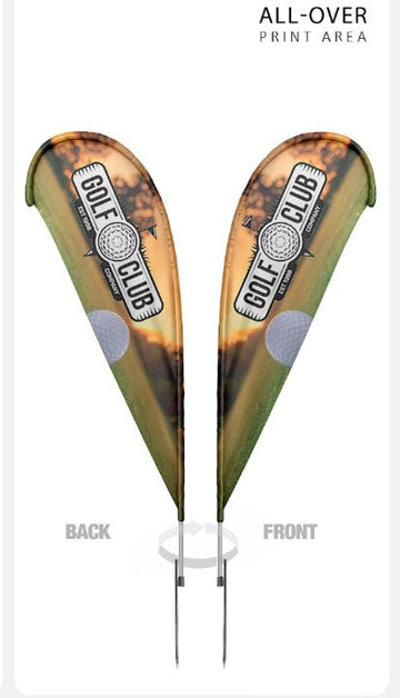 Teardrop flag double sided graphic with hardware 10 ft
