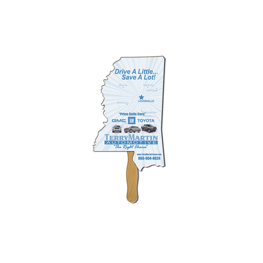 BF-MS - Mississippi State Shape Hand Fan