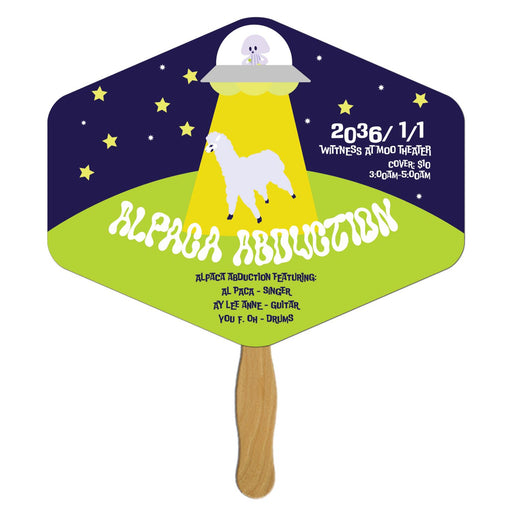 SPF-75A - Hexagon Hand Fan 9.5" X 7.5"