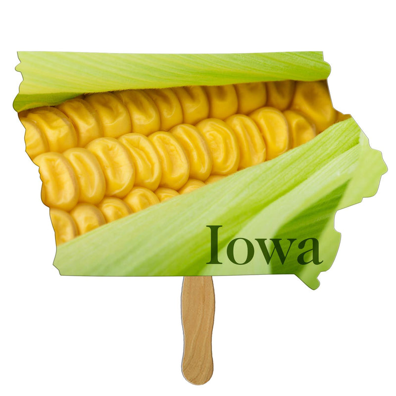 BF-IA - Iowa State Shape Hand Fan