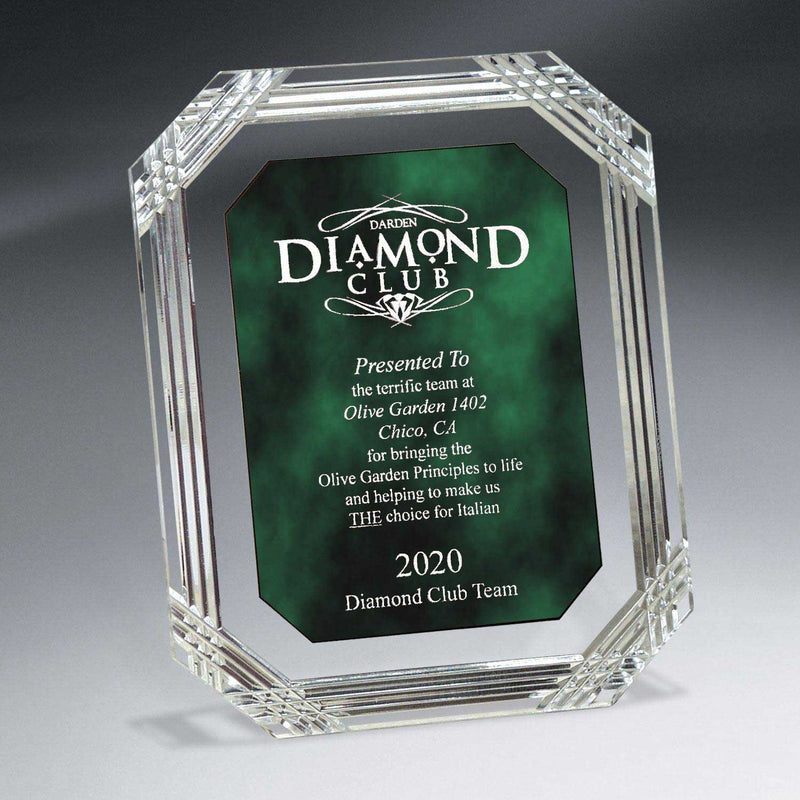 25MC1407LG Diamond Carved Octagon Plaque, Green