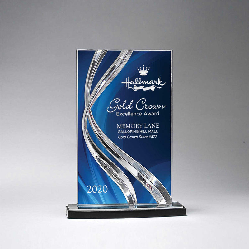 25MCD1022ABLSweeping Ribbon Award - Small, Blue