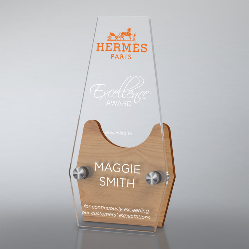 25MCD1232 Alder And Acrylic Sculpted Obelisk