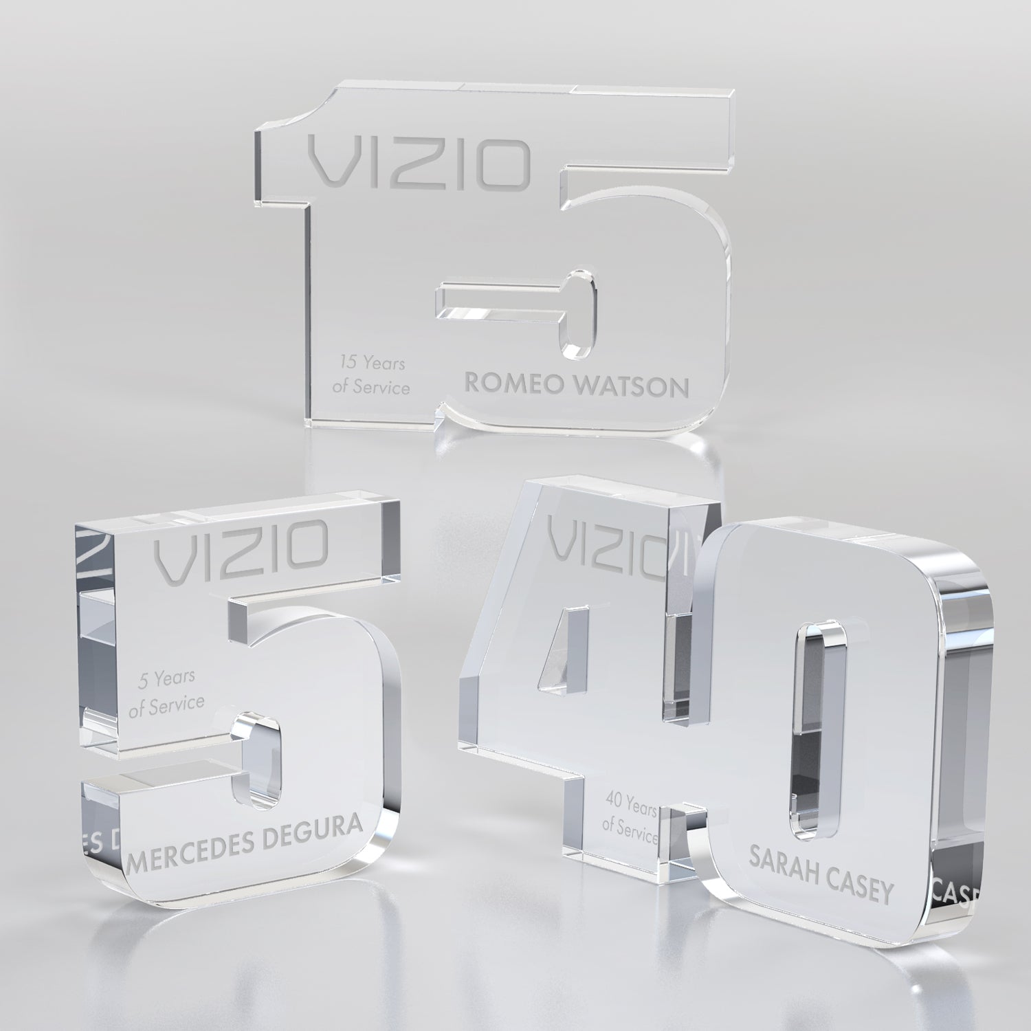 25MCD1235 Anniversary Freestanding Award, Clear