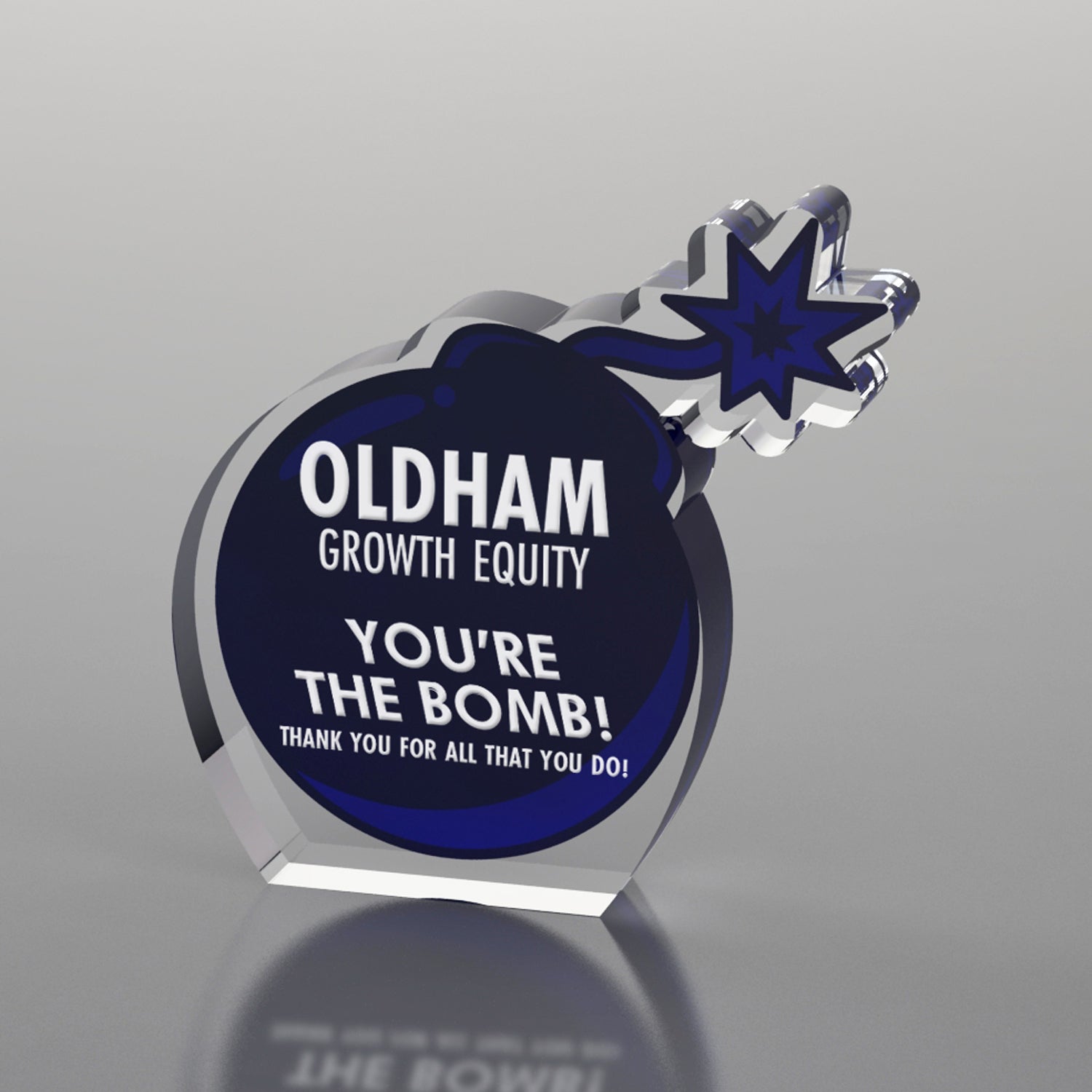 25MCD1239 The Bomb Statement Acrylic Award, Blue