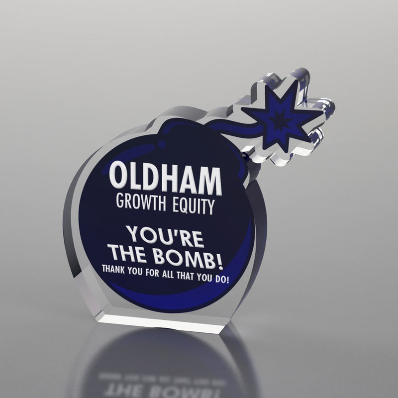 25MCD1239 The Bomb Statement Acrylic Award, Blue