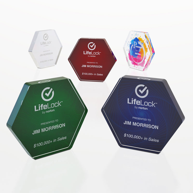 25MCD1361 Hexagon Freestanding Acrylic Award 1 Size