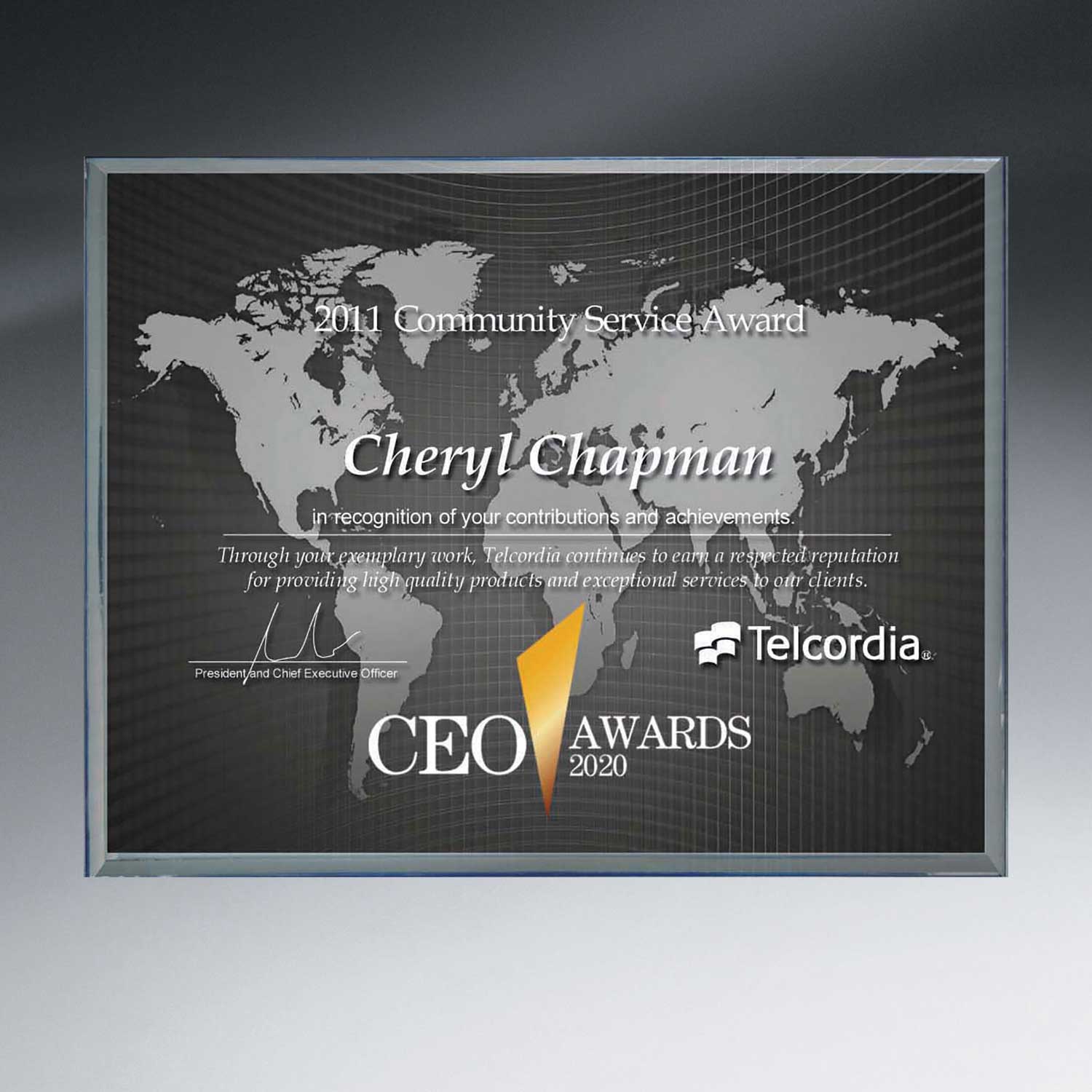 25MCD266B ¼" Thick Lucite Wall Plaque With Custom Digi-Color