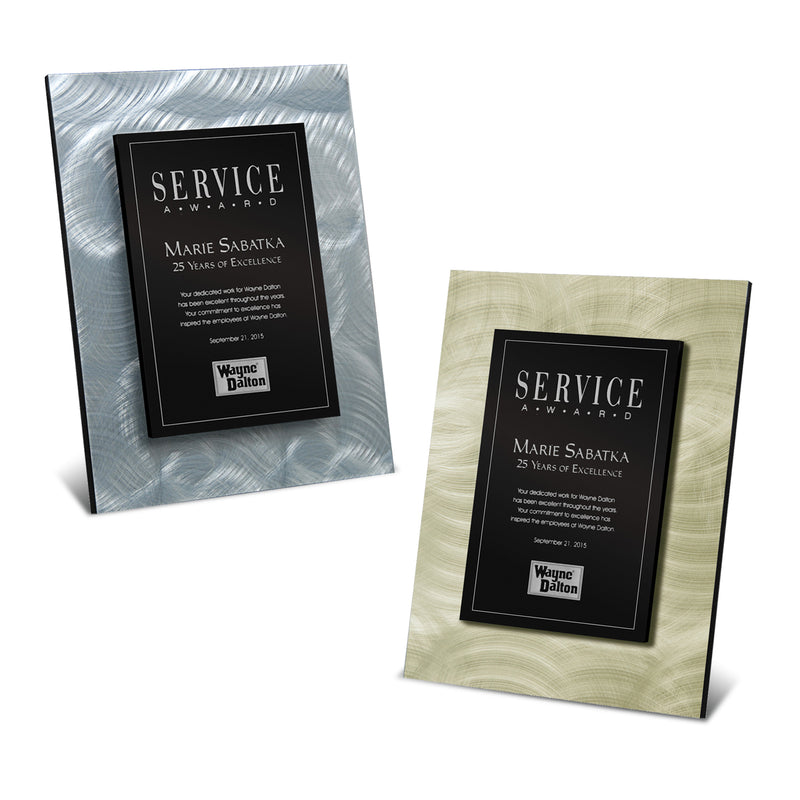 25MCD434 Architectural Swirl Metal Face Wall Plaque, Gold Or Silver