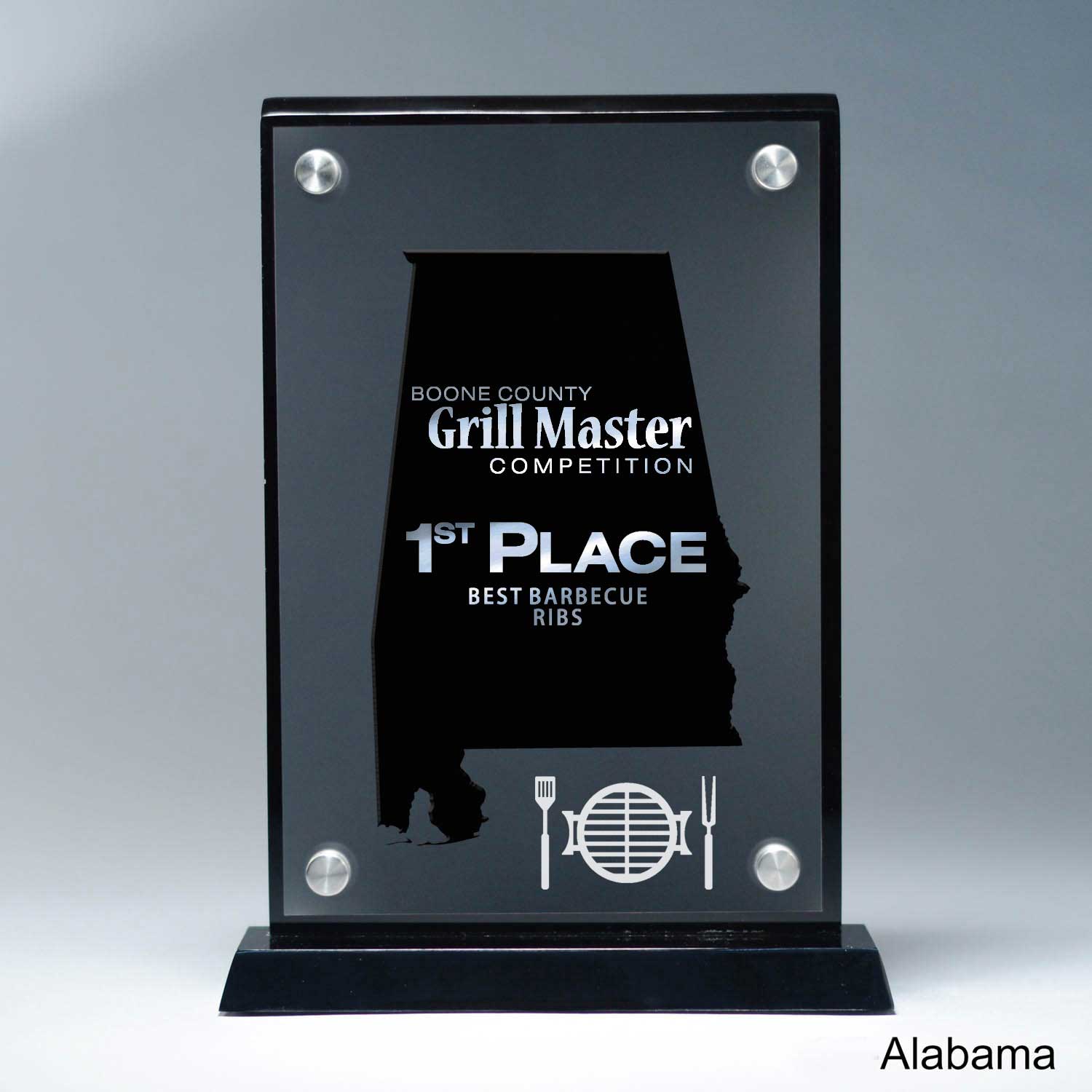 25MCD900AL Frosted Lucite Cutout On Risers Award With Choice Of State