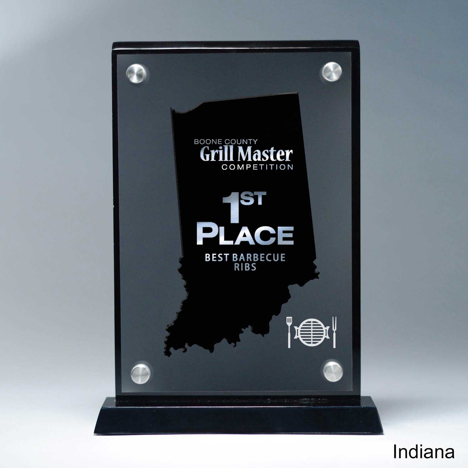 25MCD900IN Frosted Lucite Cutout On Risers Award With Choice Of State