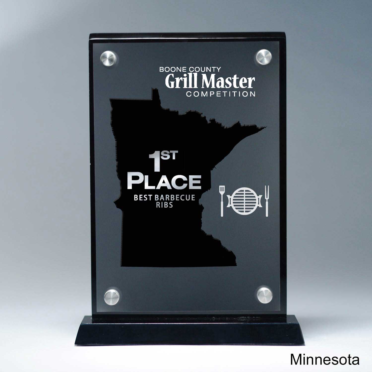 25MCD900MN Frosted Lucite Cutout On Risers Award With Choice Of State