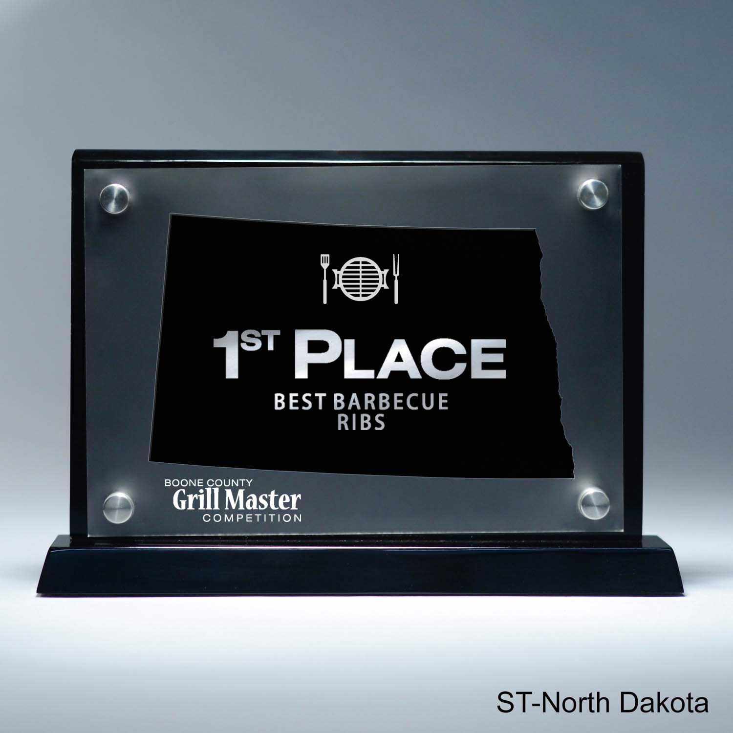 25MCD900ND Frosted Lucite Cutout On Risers Award With Choice Of State