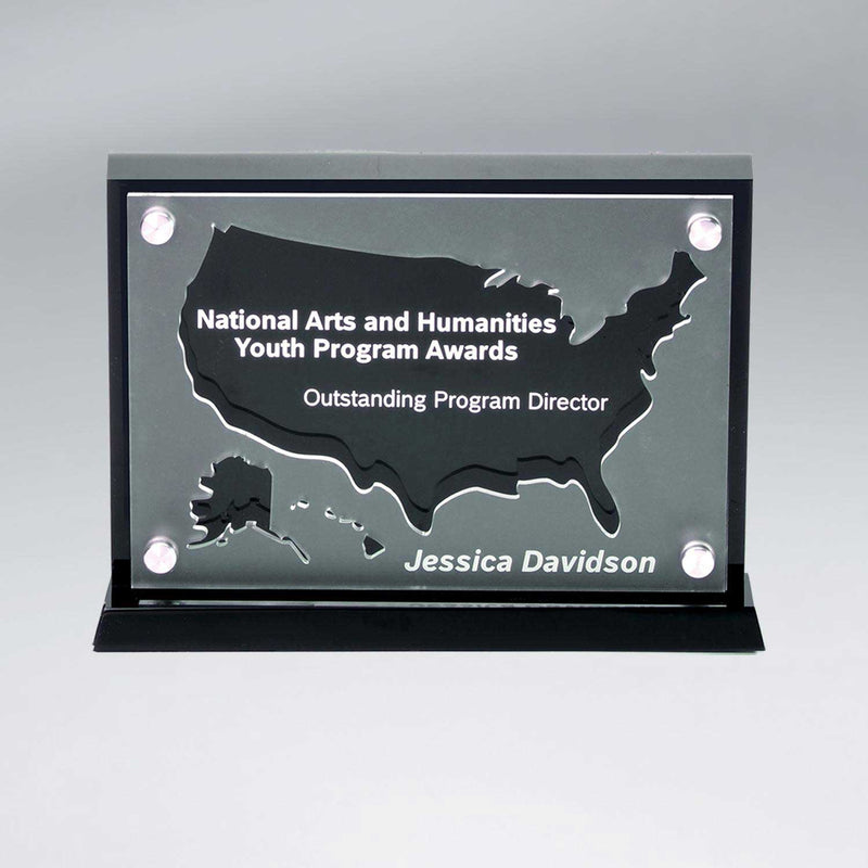 25MCD900USA Frosted Lucite Silhouette Awards - USA