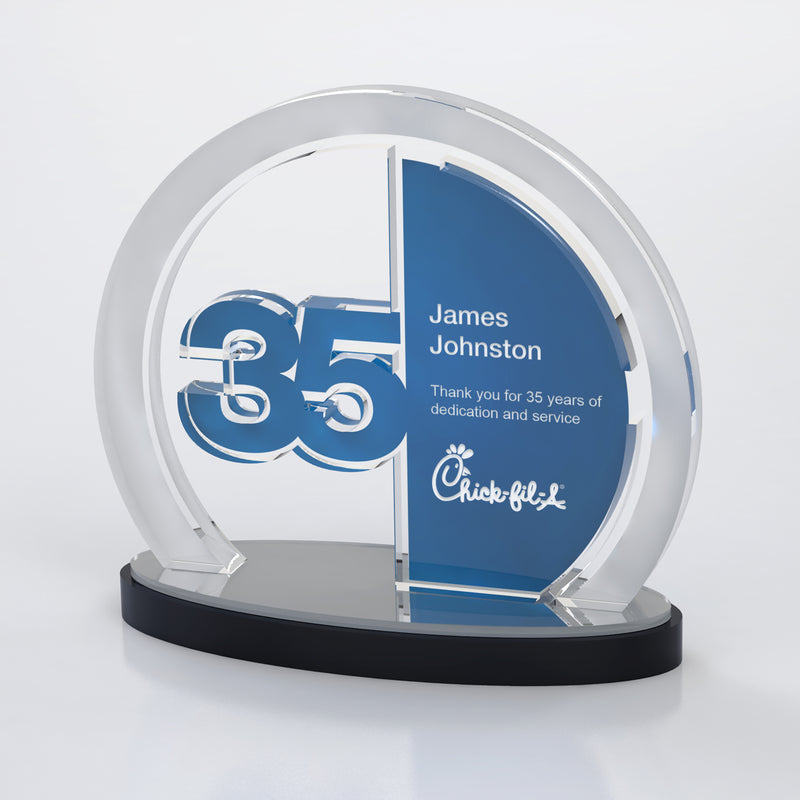 25MCD903Y_ Anniversary Achievement Award, Blue