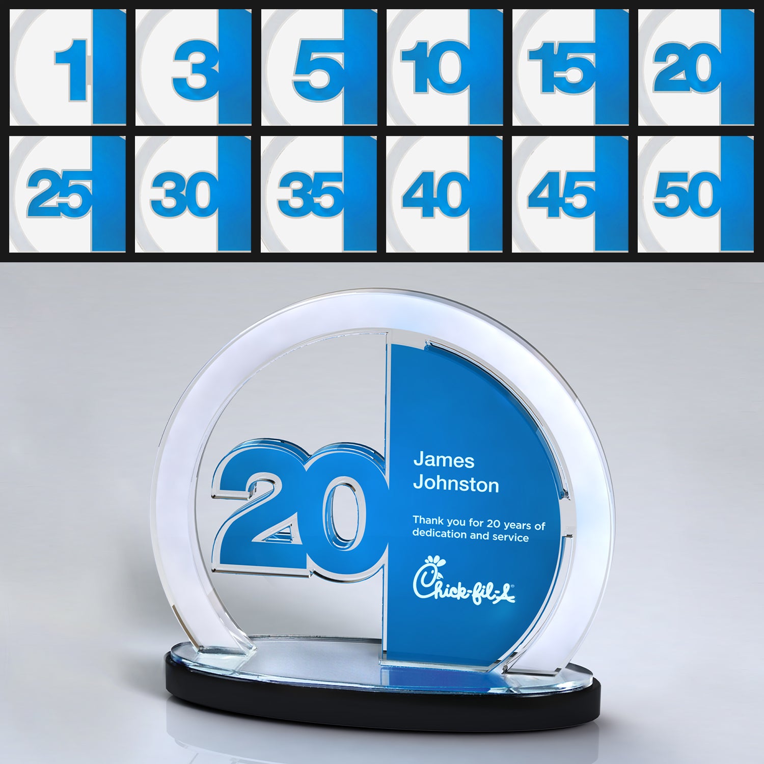 25MCD903Y_ Anniversary Achievement Award, Blue