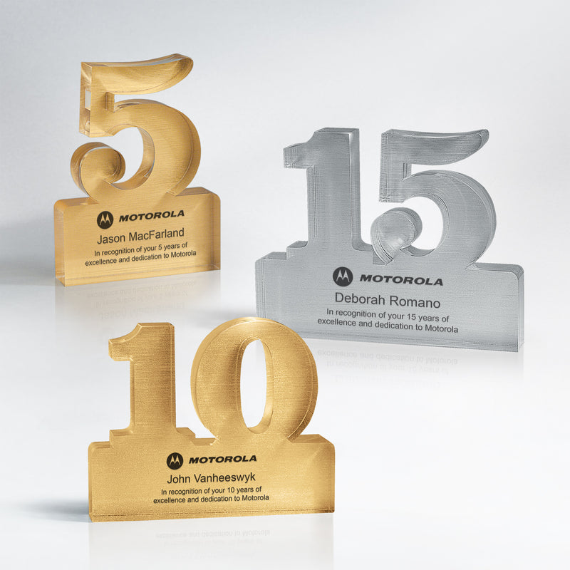 25MCD929 Brushed Metallic Finish Anniversary Freestanding Award