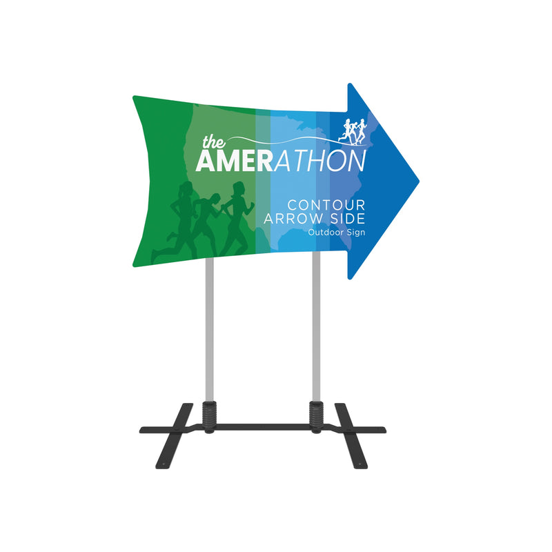 Contour Outdoor Sign Arrow Side - Plate Base