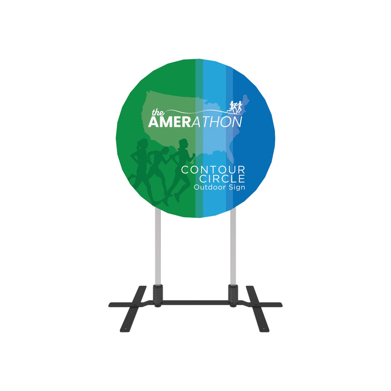 Contour Outdoor Sign Circle - Plate Base