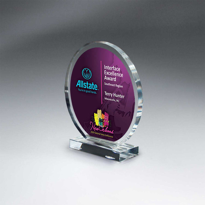 25MCD943A Clear Acrylic Circle On Clear Base
