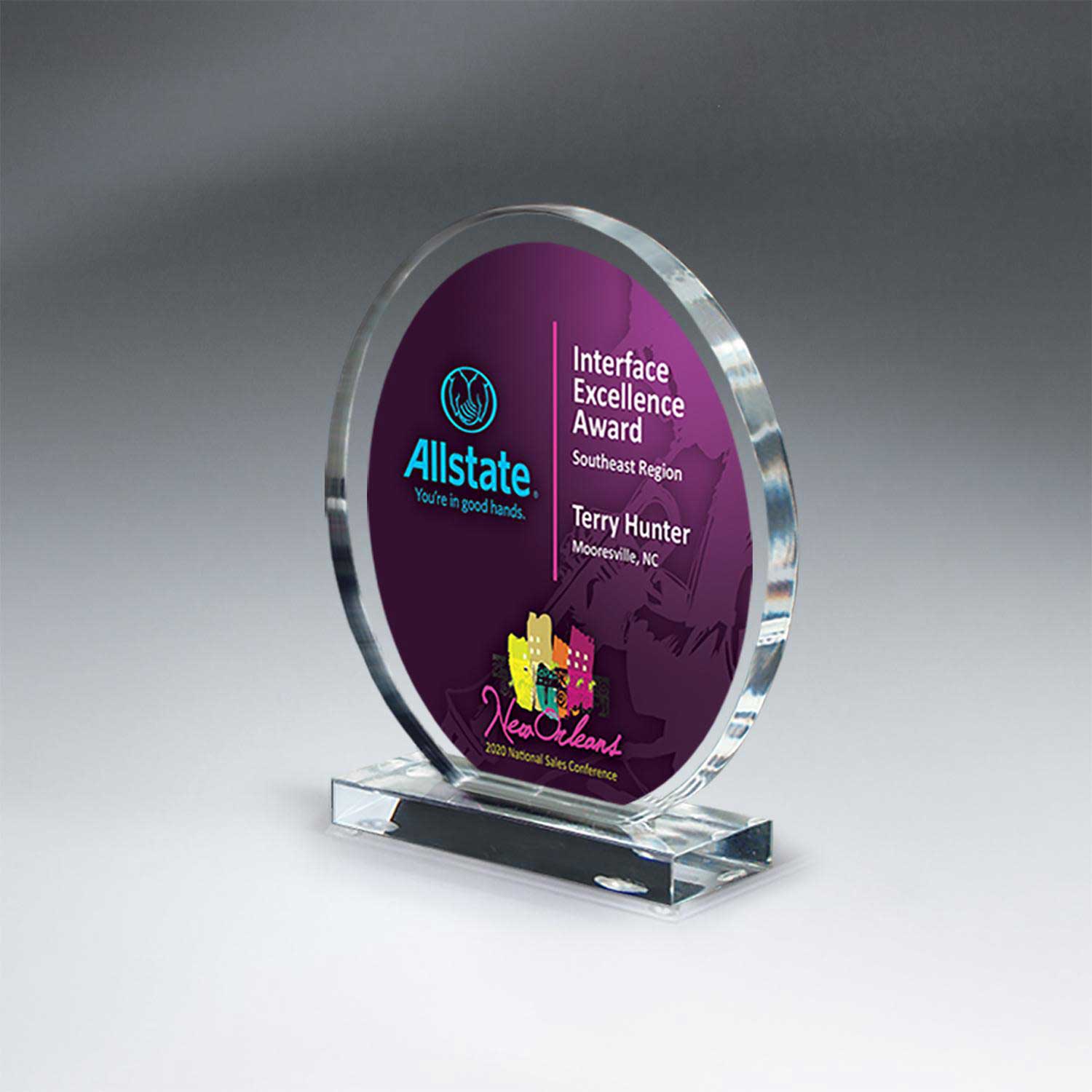 25MCD943B Clear Acrylic Circle On Clear Base