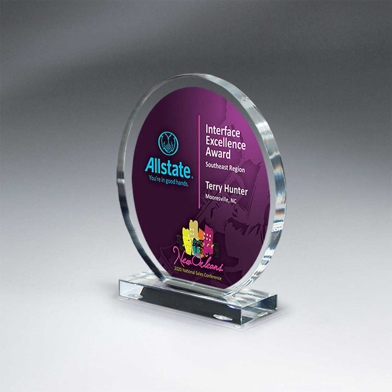 25MCD943B Clear Acrylic Circle On Clear Base