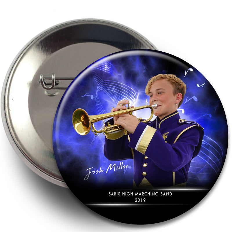 19B - Electric Explosion Marching Band Button — 25M Printing
