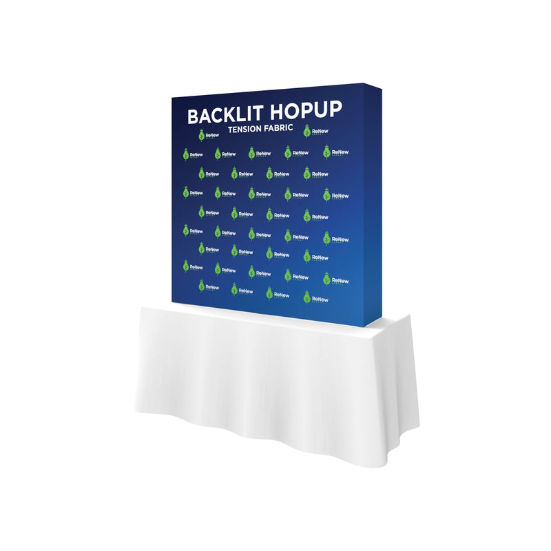 Hopup 5ft Backlit Straight Tabletop Tension Fabric Display