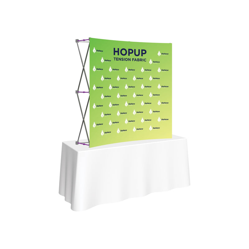 Hopup 5.5ft Curved Square Tabletop Tension Fabric Display