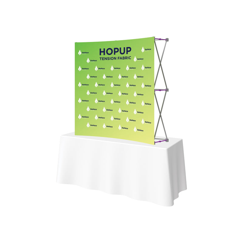 Hopup 5.5ft Curved Square Tabletop Tension Fabric Display