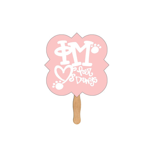 EZ-105 - Square Clover Hand Fan Full Color (2 Sides)