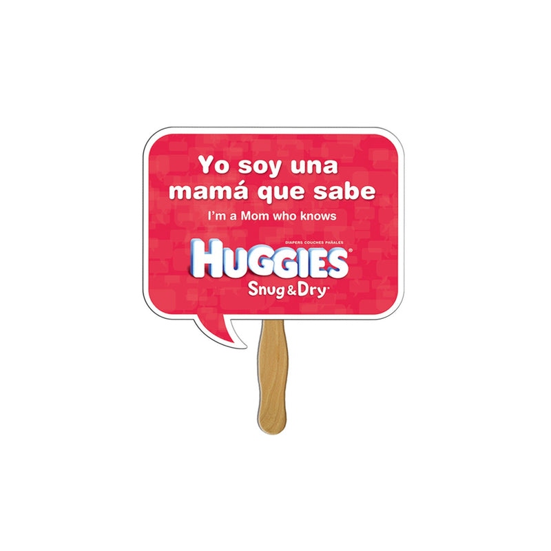 EZ-114 - Square Thought Bubble Hand Fan Full Color (2 Sides)
