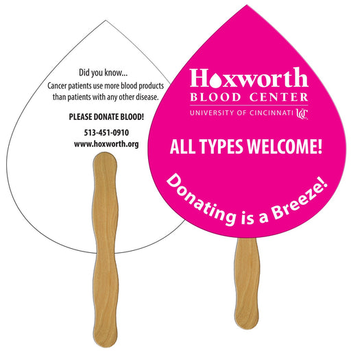 LF-115 - Tear Drop Hand Fan Full Color (2 Sides)