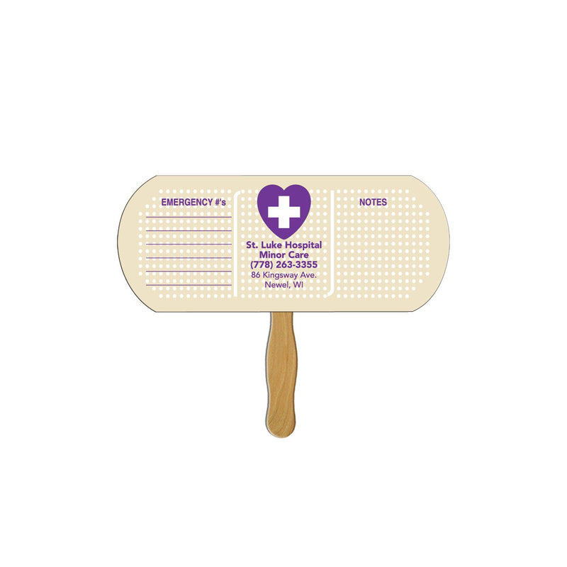 LF-128 - Band Aid/Pill Hand Fan Full Color (2 Sides)