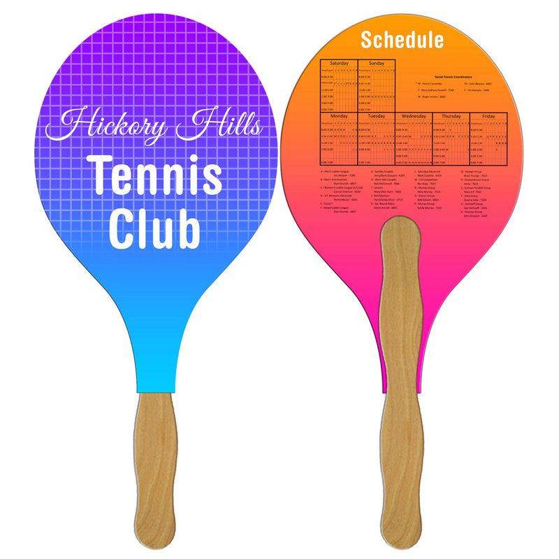 EZ-132 - Racket Hand Fan Full Color (2 Sides)