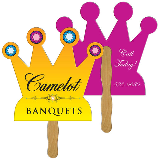 LF-138 - Crown Hand Fan Full Color (2 Sides)